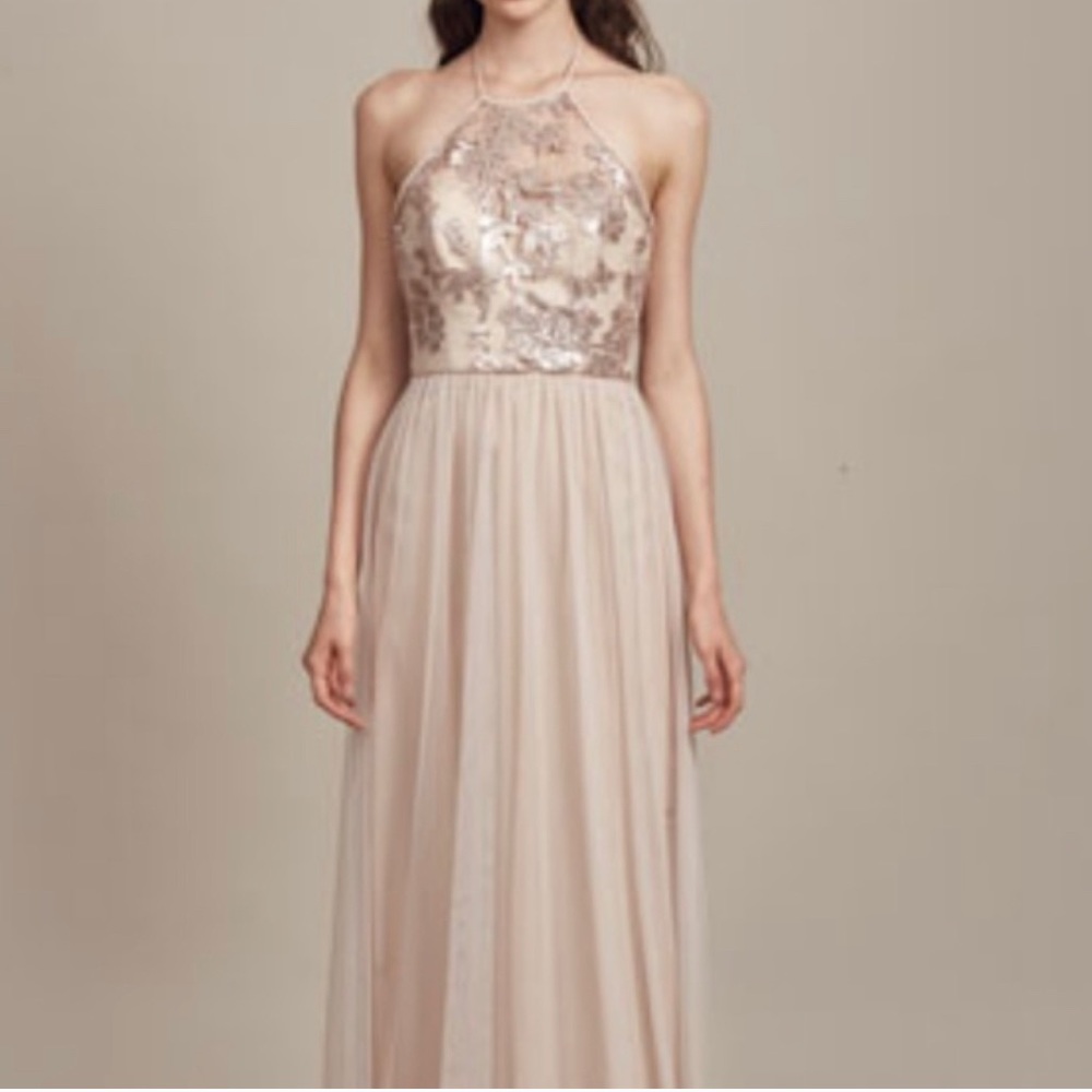 Amsale Sheridan Fawn Color Dress